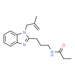 ChemSpider 2D Image | N-{3-[1-(2-Methyl-2-propen-1-yl)-1H-benzimidazol-2-yl]propyl}propanamide | C17H23N3O