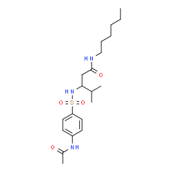 ChemSpider 2D Image | 3-{[(4-Acetamidophenyl)sulfonyl]amino}-N-hexyl-4-methylpentanamide | C20H33N3O4S