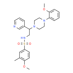 ChemSpider 2D Image | 4-methoxy-N-{2-[4-(2-methoxyphenyl)piperazin-1-yl]-2-pyridin-3-ylethyl}-3-methylbenzenesulfonamide | C26H32N4O4S