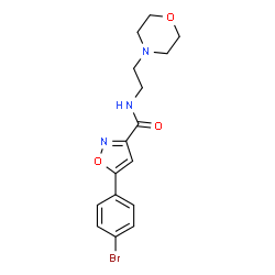 ChemSpider 2D Image | 5-(4-Bromophenyl)-N-[2-(4-morpholinyl)ethyl]-1,2-oxazole-3-carboxamide | C16H18BrN3O3