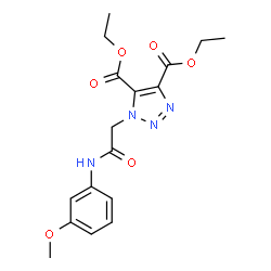 ChemSpider 2D Image | Diethyl 1-{2-[(3-methoxyphenyl)amino]-2-oxoethyl}-1H-1,2,3-triazole-4,5-dicarboxylate | C17H20N4O6