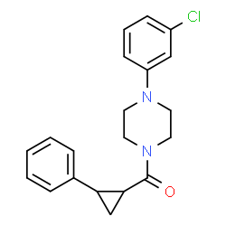 ChemSpider 2D Image | 1-(3-chlorophenyl)-4-[(2-phenylcyclopropyl)carbonyl]piperazine | C20H21ClN2O