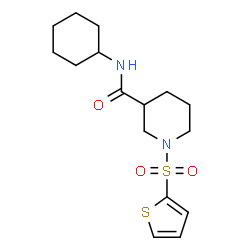ChemSpider 2D Image | N-Cyclohexyl-1-(2-thienylsulfonyl)-3-piperidinecarboxamide | C16H24N2O3S2