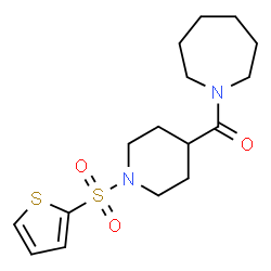 ChemSpider 2D Image | 1-Azepanyl[1-(2-thienylsulfonyl)-4-piperidinyl]methanone | C16H24N2O3S2
