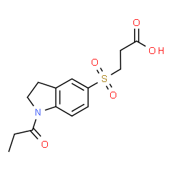 ChemSpider 2D Image | 3-((1-propionylindolin-5-yl)sulfonyl)propanoic acid | C14H17NO5S