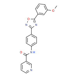 ChemSpider 2D Image | N-{4-[5-(3-Methoxyphenyl)-1,2,4-oxadiazol-3-yl]phenyl}nicotinamide | C21H16N4O3