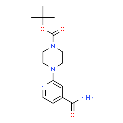ChemSpider 2D Image | tert-Butyl 4-(4-carbamoylpyridin-2-yl)piperazine-1-carboxylate | C15H22N4O3