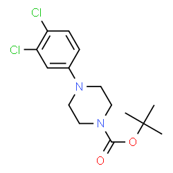 ChemSpider 2D Image | 2-Methyl-2-propanyl 4-(3,4-dichlorophenyl)-1-piperazinecarboxylate | C15H20Cl2N2O2