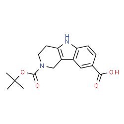 ChemSpider 2D Image | 2-Boc-1,3,4,5-Tetrahydro-pyrido[4,3-b]indole-8-carboxylic acid | C17H20N2O4
