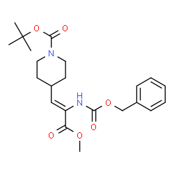 ChemSpider 2D Image | 2-Methyl-2-propanyl 4-[(1Z)-2-{[(benzyloxy)carbonyl]amino}-3-methoxy-3-oxo-1-propen-1-yl]-1-piperidinecarboxylate | C22H30N2O6