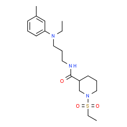 ChemSpider 2D Image | N-{3-[Ethyl(3-methylphenyl)amino]propyl}-1-(ethylsulfonyl)-3-piperidinecarboxamide | C20H33N3O3S