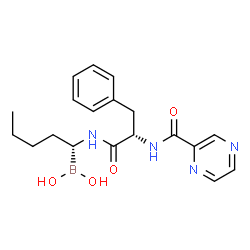 ChemSpider 2D Image | N-[(1R)-1-(Dihydroxyboryl)pentyl]-Nalpha-(2-pyrazinylcarbonyl)-L-phenylalaninamide | C19H25BN4O4