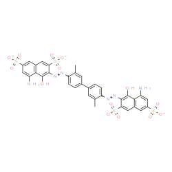 ChemSpider 2D Image | 3,3'-[(3,3'-Dimethyl-4,4'-biphenyldiyl)di(E)-2,1-diazenediyl]bis(5-amino-4-hydroxy-2,7-naphthalenedisulfonate) | C34H24N6O14S4
