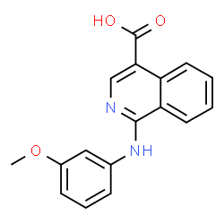 ChemSpider 2D Image | 1-((3-methoxyphenyl)amino)isoquinoline-4-carboxylic acid | C17H14N2O3