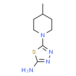 ChemSpider 2D Image | 5-(4-Methyl-1-piperidinyl)-1,3,4-thiadiazol-2-amine | C8H14N4S