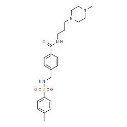 ChemSpider 2D Image | 4-({[(4-Methylphenyl)sulfonyl]amino}methyl)-N-[3-(4-methyl-1-piperazinyl)propyl]benzamide | C23H32N4O3S