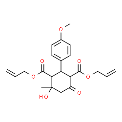 ChemSpider 2D Image | Diallyl 4-hydroxy-2-(4-methoxyphenyl)-4-methyl-6-oxo-1,3-cyclohexanedicarboxylate | C22H26O7