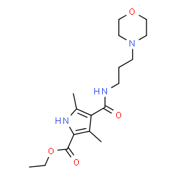 ChemSpider 2D Image | Ethyl 3,5-dimethyl-4-{[3-(4-morpholinyl)propyl]carbamoyl}-1H-pyrrole-2-carboxylate | C17H27N3O4
