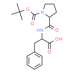 ChemSpider 2D Image | 1-{[(2-Methyl-2-propanyl)oxy]carbonyl}prolylphenylalanine | C19H26N2O5