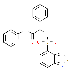 ChemSpider 2D Image | 2-[(2,1,3-Benzothiadiazol-4-ylsulfonyl)amino]-2-phenyl-N-(2-pyridinyl)acetamide | C19H15N5O3S2