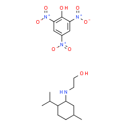 ChemSpider 2D Image | 2,4,6-Trinitrophenol - 2-[(2-isopropyl-5-methylcyclohexyl)amino]ethanol (1:1) | C18H28N4O8