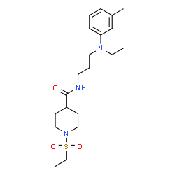 ChemSpider 2D Image | N-{3-[Ethyl(3-methylphenyl)amino]propyl}-1-(ethylsulfonyl)-4-piperidinecarboxamide | C20H33N3O3S