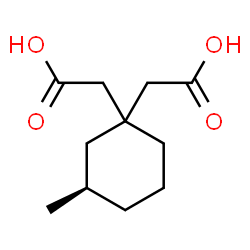ChemSpider 2D Image | 2,2'-[(3R)-3-Methyl-1,1-cyclohexanediyl]diacetic acid | C11H18O4