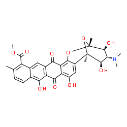 ChemSpider 2D Image | Methyl (1R,21R,22S,23R,24R)-23-(dimethylamino)-4,8,22,24-tetrahydroxy-1,12,21-trimethyl-6,17-dioxo-20,25-dioxahexacyclo[19.3.1.0~2,19~.0~5,18~.0~7,16~.0~9,14~]pentacosa-2,4,7(16),8,10,12,14,18-octaene
-13-carboxylate | C30H29NO10