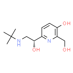 ChemSpider 2D Image | 2-(Hydroxymethyl)-6-{(1R)-1-hydroxy-2-[(2-methyl-2-propanyl)amino]ethyl}-3-pyridinol | C12H20N2O3