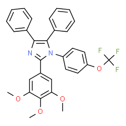 ChemSpider 2D Image | 4,5-Diphenyl-1-[4-(trifluoromethoxy)phenyl]-2-(3,4,5-trimethoxyphenyl)-1H-imidazole | C31H25F3N2O4