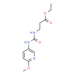 ChemSpider 2D Image | Ethyl N-[(6-methoxy-3-pyridinyl)carbamoyl]-beta-alaninate | C12H17N3O4