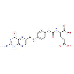 ChemSpider 2D Image | N-[(4-{[(2-Amino-4-oxo-1,4-dihydro-6-pteridinyl)methyl]amino}phenyl)acetyl]glutamic acid | C20H21N7O6