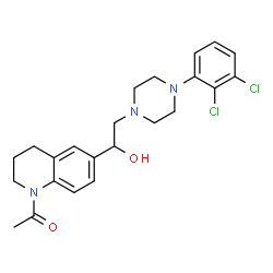 ChemSpider 2D Image | 1-[6-{2-[4-(2,3-Dichlorophenyl)-1-piperazinyl]-1-hydroxyethyl}-3,4-dihydro-1(2H)-quinolinyl]ethanone | C23H27Cl2N3O2