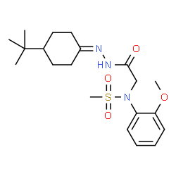 ChemSpider 2D Image | N-(2-Methoxyphenyl)-N-(2-{2-[4-(2-methyl-2-propanyl)cyclohexylidene]hydrazino}-2-oxoethyl)methanesulfonamide | C20H31N3O4S