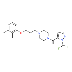 ChemSpider 2D Image | [1-(Difluoromethyl)-1H-pyrazol-5-yl]{4-[3-(2,3-dimethylphenoxy)propyl]-1-piperazinyl}methanone | C20H26F2N4O2