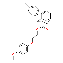 ChemSpider 2D Image | 2-(4-Methoxyphenoxy)ethyl 3-(4-methylphenyl)-1-adamantanecarboxylate | C27H32O4