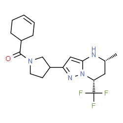 ChemSpider 2D Image | 3-Cyclohexen-1-yl{3-[(5R,7R)-5-methyl-7-(trifluoromethyl)-4,5,6,7-tetrahydropyrazolo[1,5-a]pyrimidin-2-yl]-1-pyrrolidinyl}methanone | C19H25F3N4O