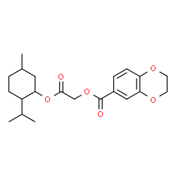 ChemSpider 2D Image | 2-[(2-Isopropyl-5-methylcyclohexyl)oxy]-2-oxoethyl 2,3-dihydro-1,4-benzodioxine-6-carboxylate | C21H28O6