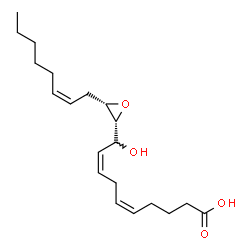 ChemSpider 2D Image | (5Z,8Z)-10-Hydroxy-10-{(2R,3S)-3-[(2Z)-2-octen-1-yl]-2-oxiranyl}-5,8-decadienoic acid | C20H32O4