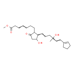 ChemSpider 2D Image | Methyl (4E)-7-{2-[(1E,5E)-6-(1-cyclopenten-1-yl)-4-hydroxy-4-methyl-1,5-hexadien-1-yl]-3-hydroxy-5-oxocyclopentyl}-4-heptenoate | C25H36O5