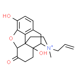 ChemSpider 2D Image | 17-Allyl-3,14-dihydroxy-17-methyl-6-oxo-4,5-epoxymorphinan-17-ium | C20H24NO4