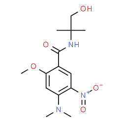 ChemSpider 2D Image | 4-(Dimethylamino)-N-(1-hydroxy-2-methyl-2-propanyl)-2-methoxy-5-nitrobenzamide | C14H21N3O5