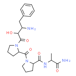 ChemSpider 2D Image | 1-(3-Amino-2-hydroxy-4-phenylbutanoyl)prolylprolylalaninamide | C23H33N5O5