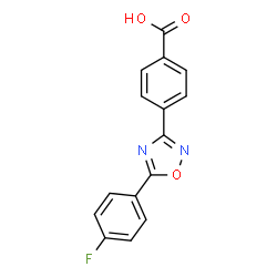 ChemSpider 2D Image | 4-[5-(4-Fluorophenyl)-1,2,4-oxadiazol-3-yl]benzoic acid | C15H9FN2O3