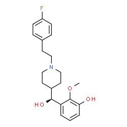 ChemSpider 2D Image | 3-[(S)-[1-[2-(4-fluorophenyl)ethyl]-4-piperidinyl]-hydroxymethyl]-2-methoxyphenol | C21H26FNO3