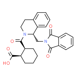 ChemSpider 2D Image | (1R,2S)-2-({1-[(1,3-Dioxo-1,3-dihydro-2H-isoindol-2-yl)methyl]-3,4-dihydro-2(1H)-isoquinolinyl}carbonyl)cyclohexanecarboxylic acid | C26H26N2O5