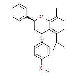 ChemSpider 2D Image | (2S,4S)-5-Isopropyl-4-(4-methoxyphenyl)-8-methyl-2-phenylchromane | C26H28O2