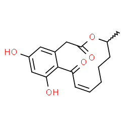 ChemSpider 2D Image | (8Z)-11,13-Dihydroxy-4-methyl-4,5,6,7-tetrahydro-2H-3-benzoxacyclododecine-2,10(1H)-dione | C16H18O5
