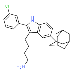 ChemSpider 2D Image | 4-[5-(Adamantan-1-yl)-2-(3-chlorophenyl)-1H-indol-3-yl]-1-butanamine | C28H33ClN2