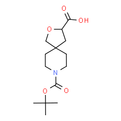 ChemSpider 2D Image | 8-(tert-Butoxycarbonyl)-2-oxa-8-azaspiro[4.5]decane-3-carboxylic acid | C14H23NO5